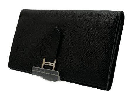 HERMES Long Wallet Black Leather LUXB  Fashion