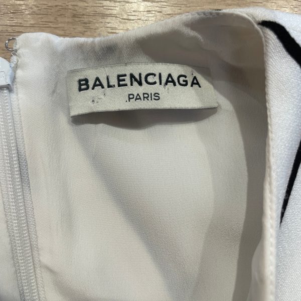 BALENCIAGA SS Blouse 36 Stripe Rayon WHT  Sale