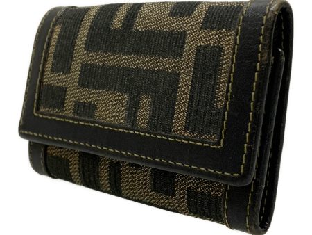 FENDI Key Case BRW All Over Print Zucca Cheap