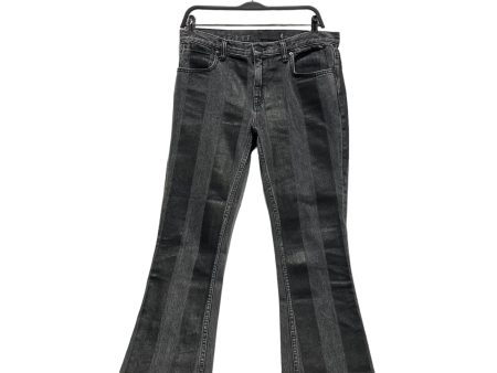 Alexander Wang Straight Pants 27 Stripe Denim BLK  on Sale