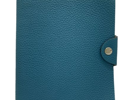 #HERMES Organizer Cover BLU Leather Plain Fashion