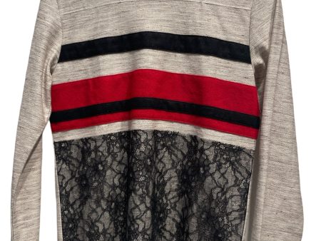 COMME des GARCONS   LS T-Shirt XS Stripe Cotton GRY  W [Designers] Essentials AD2017 - lace trim For Discount