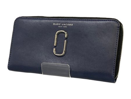 MARC JACOBS Long Wallet NVY Leather For Cheap