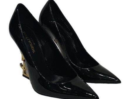 YVES SAINT LAURENT Heels EU 37 Faux Leather BLK  For Cheap