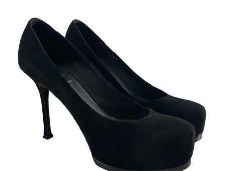 YVES SAINT LAURENT Heels EU 38.5 Suede BLK CLASSIC PUMPS Online now