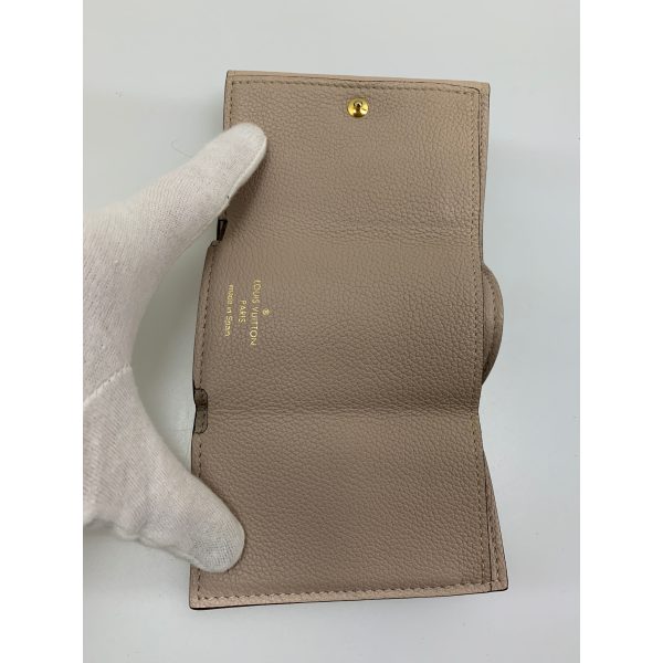 LOUIS VUITTON Trifold Wallet Beige Leather PORTEFEUILLE LOCK MINI_CALFSKIN LEATHER M69340 Online now