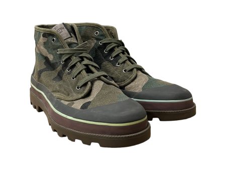 VALENTINO Hi-Sneakers EU 41.5 Camouflage Cotton GRN CANVAS CAMO ARMY BOOT For Discount