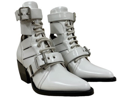 Chloe Heels EU 35.5 Leather WHT 031855 Online Sale