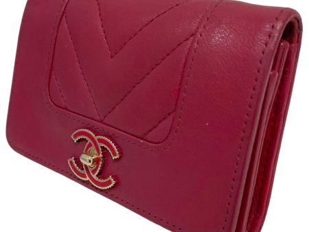 CHANEL Bifold Wallet Leather PNK  on Sale