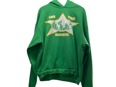 LIVE FREE BARRIES Hoodie XL Cotton GRN WORLD AND STAR LOGO ON FRONT on Sale