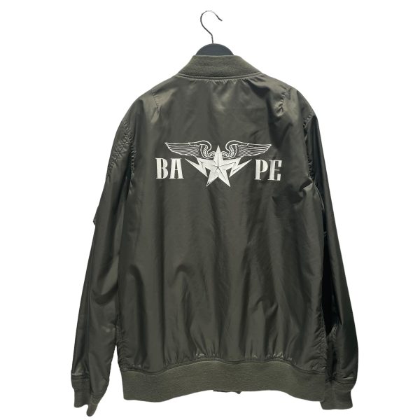 A BATHING APE Jacket XL Nylon GRN bomber jacket For Sale