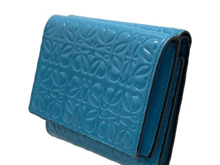 LOEWE Trifold Wallet Blue  For Cheap