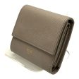 CELINE Trifold Wallet Gray Leather  Hot on Sale