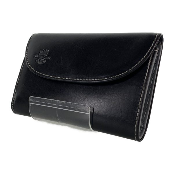 White house Cox Trifold Wallet BLK Leather Plain Online now