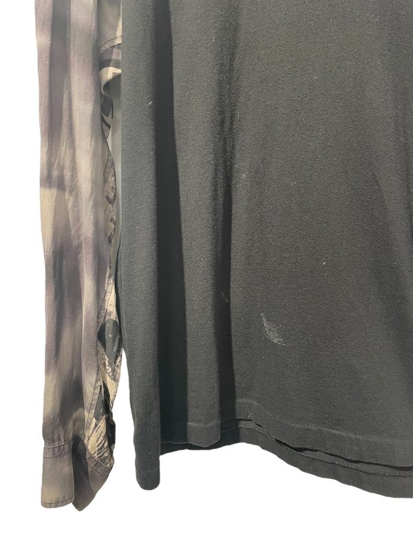 BLACK Scandal Yohji Yamamoto LS T-Shirt M Cotton BLK MIX MEDIA GREY SLEEVES Online now