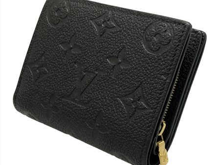 LOUIS VUITTON Bifold Wallet Black Leather Monogram PORTEFEUILLE CLEA_MONOGRAM EMPREINTE M80151 Online Sale