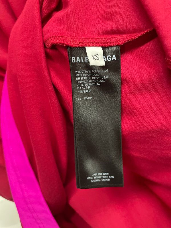 BALENCIAGA Hoodie XS Graphic Cotton RED YOUR LOGO HERE   PINK SLEEVES Discount