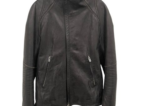 SADDAM TEISSY Leather JKT S Leather BLK  Plain  Online Sale