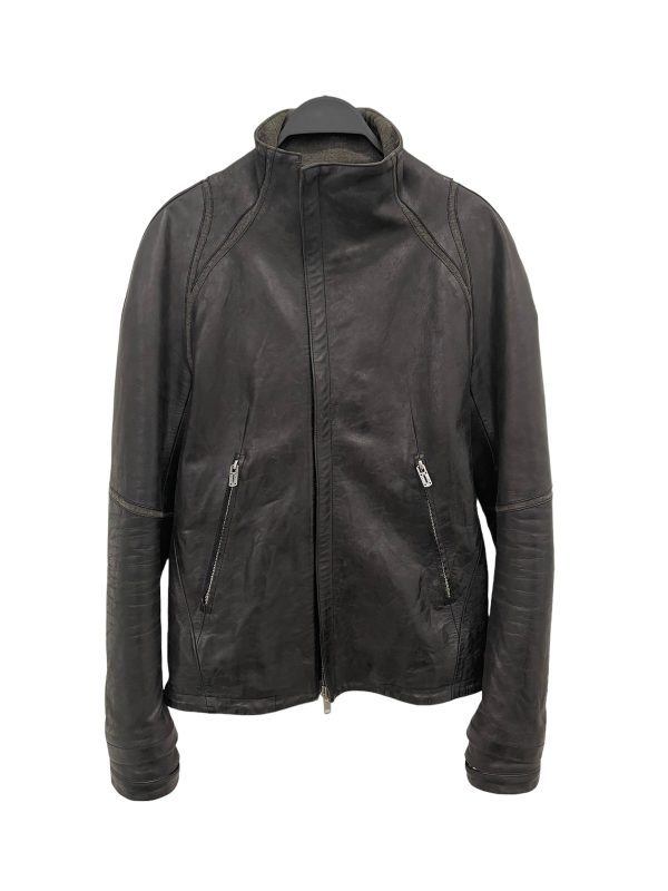 SADDAM TEISSY Leather JKT S Leather BLK  Plain  Online Sale