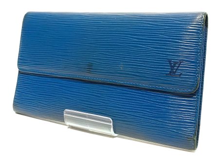 LOUIS VUITTON Long Wallet BLU Leather For Discount