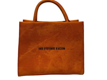 BRANDON BLACKWOOD Hand Bag OS Suede ORN  End Systemic Racism   tote Online now