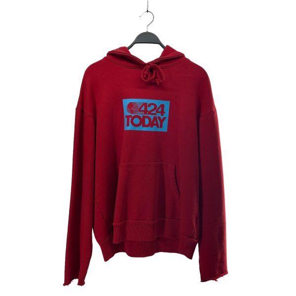 424(FourTwoFour) Hoodie M Cotton RED 424 TODAY on Sale