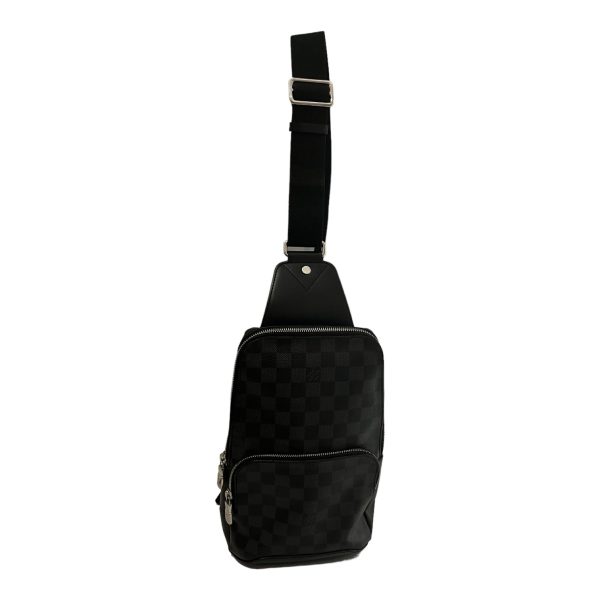 LOUIS VUITTON Bag Plaid Leather BLK damier canvas cross bag Online Sale