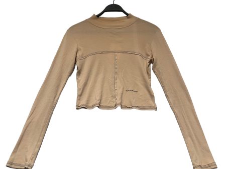 ECKHAUS LATTA LS Blouse S Cotton BEG Lapped Mock Neck For Discount