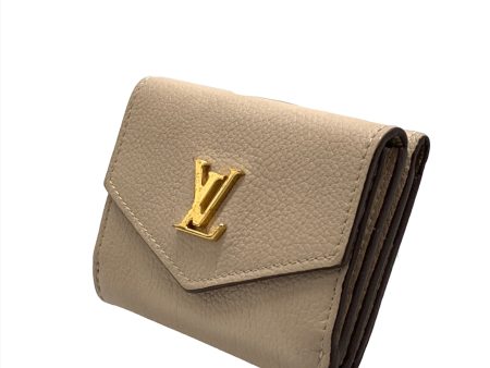 LOUIS VUITTON Trifold Wallet Beige Leather PORTEFEUILLE LOCK MINI_CALFSKIN LEATHER M69340 Online now