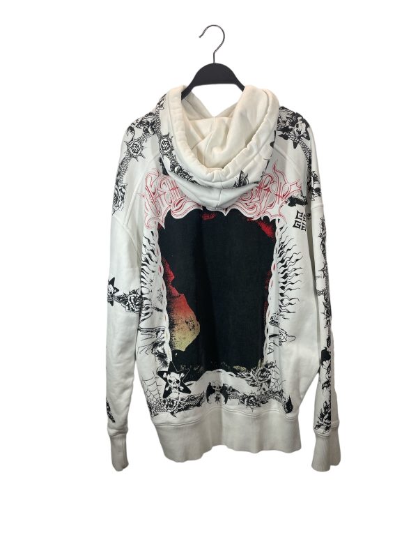 GIVENCHY Hoodie M All Over Print Cotton WHT Oversize  on Sale