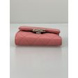 CHANEL Trifold Wallet Pink Leather  Online Hot Sale