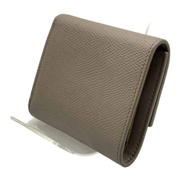 CELINE Trifold Wallet Gray Leather  Hot on Sale