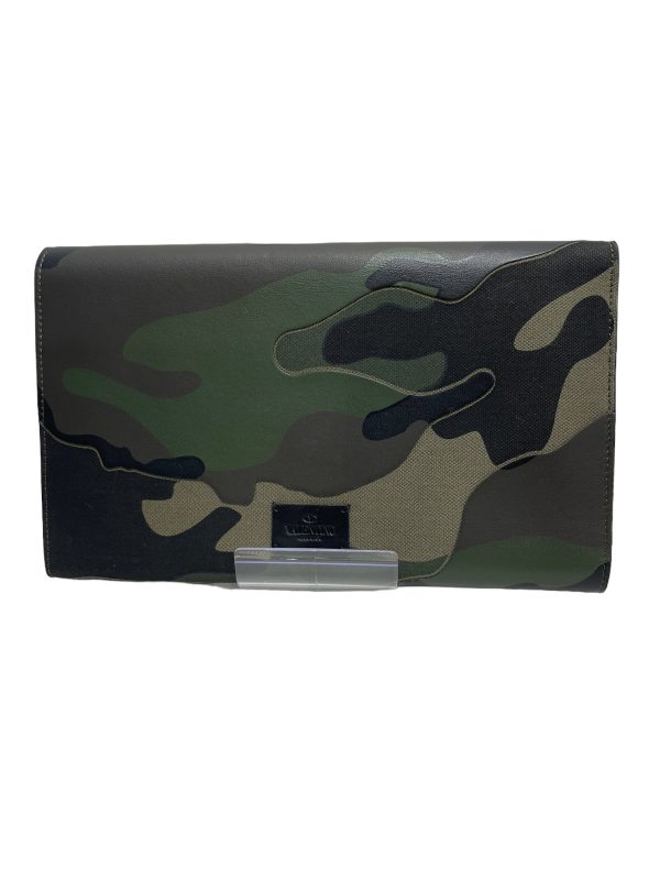 VALENTINO Clutch Bag S M Camouflage Leather GRN  For Sale