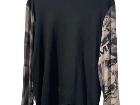 BLACK Scandal Yohji Yamamoto LS T-Shirt M Cotton BLK MIX MEDIA GREY SLEEVES Online now