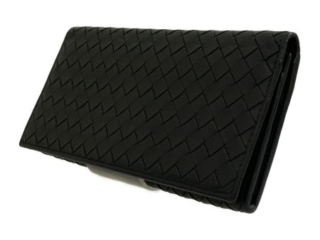 BOTTEGA VENETA Long Wallet BLK Leather Intrecciato Weave 120697 V4651 1000 Fashion