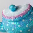 10  Sequin Polkadot Tea Pot: Iridescent Blue Online Sale