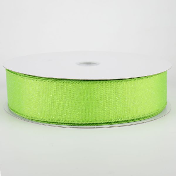 1.5  Iridescent Glitter Misted Satin Ribbon: Lime (50 Yards) For Discount