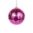 100mm Mirror Disco Ball Ornament: Pink Hot on Sale