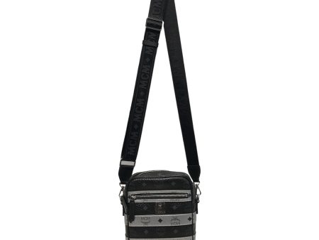 MCM Cross Body Bag FREE Leather BLK black silver crossbody For Sale