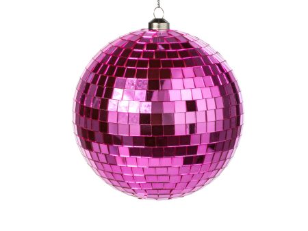 120mm Mirror Disco Ball Ornament: Pink For Sale