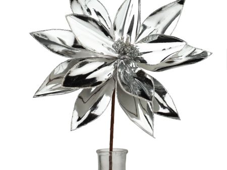 12  x 26  Metallic Poinsettia Stem: Mirror Silver For Cheap