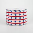 2.5  Vertical Stars & Stripes Ribbon: Ivory (10 Yards) Online Hot Sale