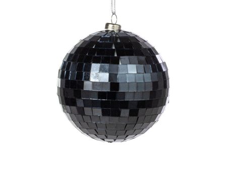 100mm Mirror Disco Ball Ornament: Black For Discount