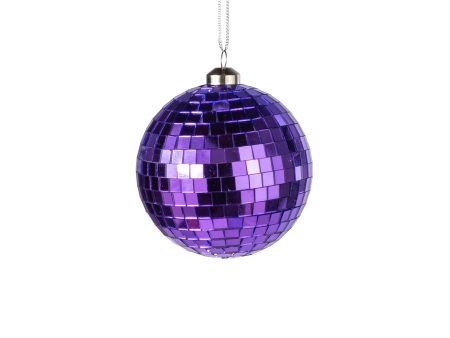 80mm Mirror Disco Ball Ornament: Purple Online Sale