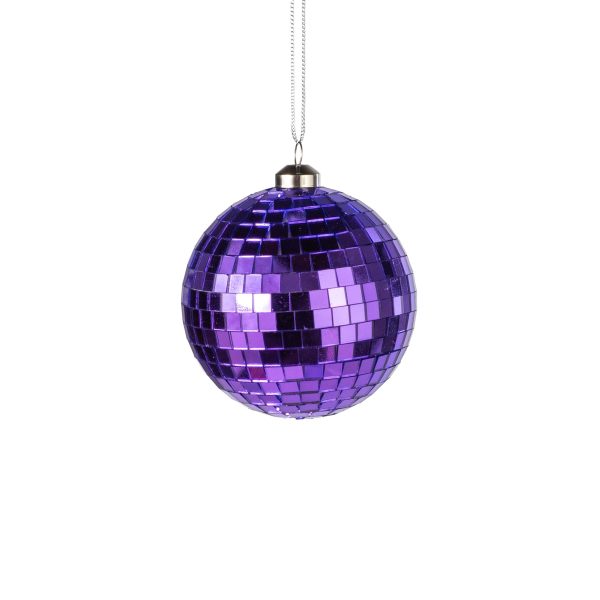 80mm Mirror Disco Ball Ornament: Purple Online Sale