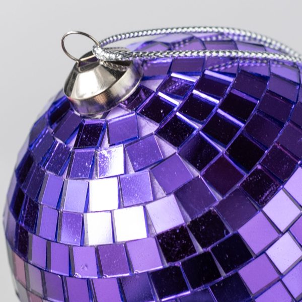 80mm Mirror Disco Ball Ornament: Purple Online Sale