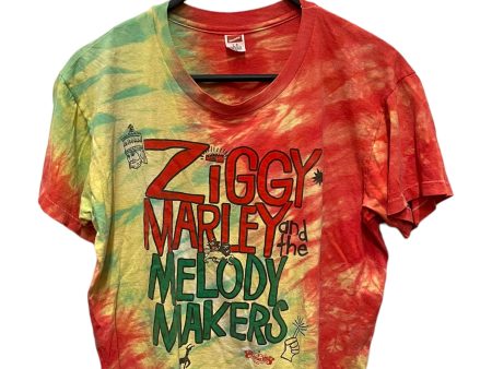 Hanes Vintage T-Shirt L Cotton MLT All Over Print ZIGGY MARLEY on Sale