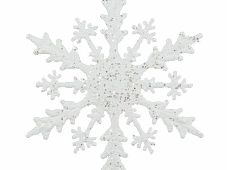 12  Glittered Flat Snowflake Ornament Hot on Sale