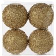 100mm Sequin & Glitter Ball Ornaments: 18K Gold (Box of 4) Supply