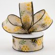 1.5  Honeycomb Bee Linen Ribbon: Natural (10 Yards) Hot on Sale